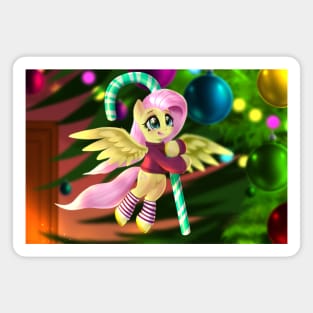 Tiny Fluttershy at Christmas Magnet